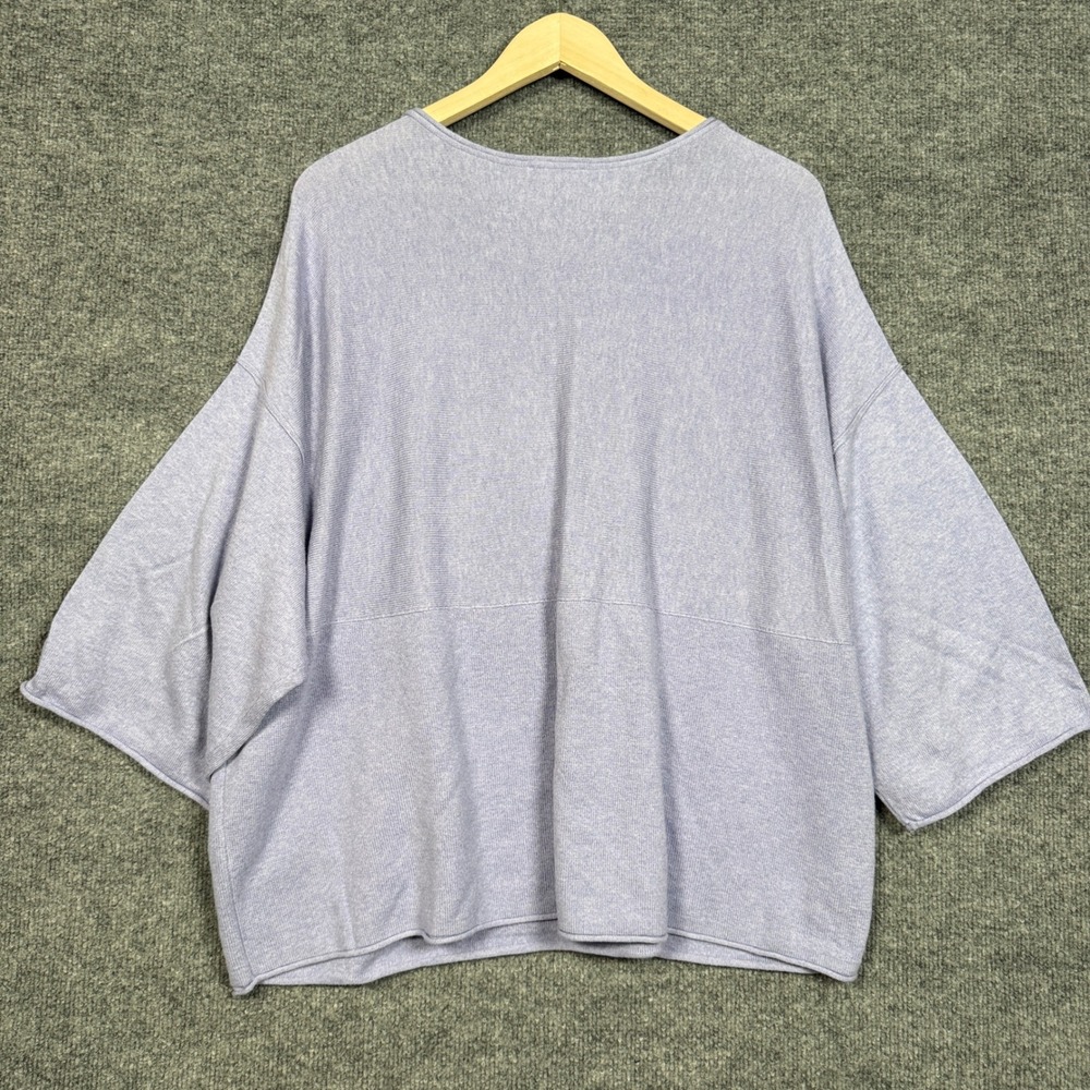 Purejill Size Small Sweater Top Purple‎ Cotton Cashmere Kimono Sleeves Lagenlook - Picture 2 of 9